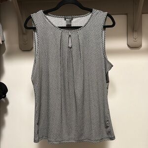 Ann Taylor Black and White Sleeveless Blouse